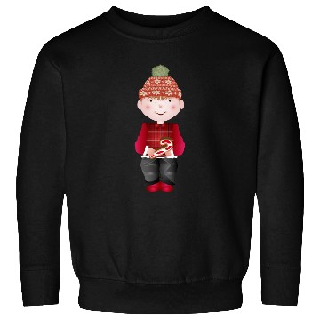 Discover little boy with bobble hat and candy cane Sweatshirts