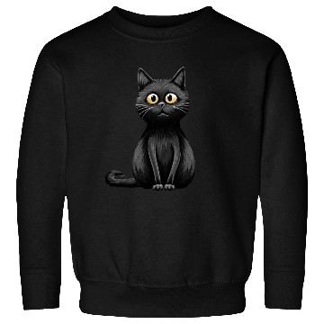 Discover A midnight-colored cat with captivating amber eyes Sweatshirts