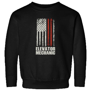 Discover Elevator Mechanic Maintenance USA Flag Technician Sweatshirts