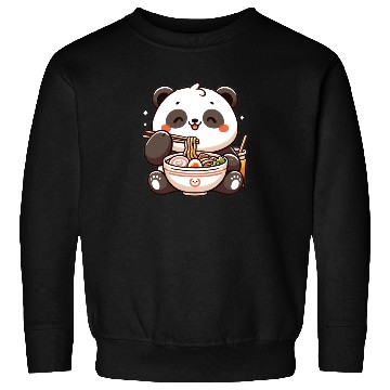 Discover Cute Panda Eats Ramen Noodles Pandas Ramen Sweatshirts