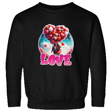 Discover Retro Cute Couples with Heart Balloons Sweatshirts