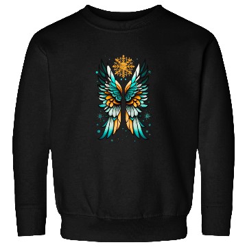 Discover Angel Wings Embracing Snowflakes Sweatshirts