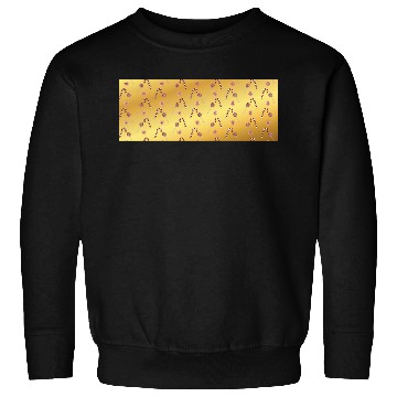 Discover Christmas candy canes on a golden imitation backgr Sweatshirts