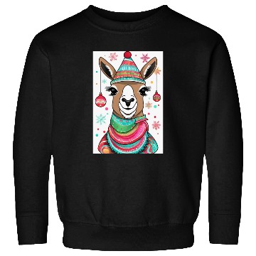 Discover Cute LLama llama with christmas style Sweatshirts