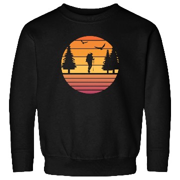 Discover Retro Sun Mountain Hiking Climbing Nature Sweatshirts