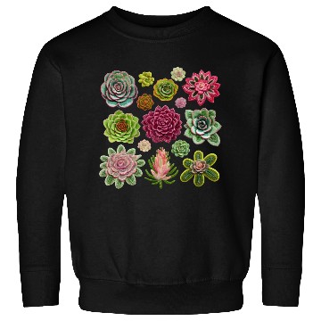 Discover Whimsical Fake Embroidered Succulents Design Sweatshirts
