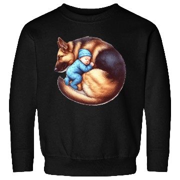 Discover Sleeping Baby and German Shepherd Design Sweatshirts
