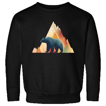 Discover Geometric Bear with Triangle Mountains Design Sweatshirts