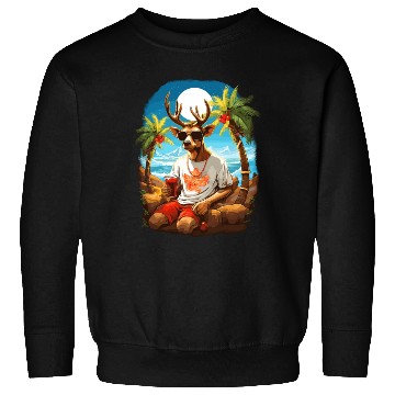 Discover Tropical Reindeer Holiday Escape Sweatshirts