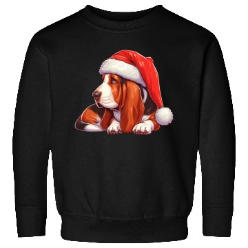 Discover Cute Basset Hound Santa Claus Sweatshirts