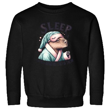 Discover Sleepy Capybara in Comfy Pajamas Sweatshirts