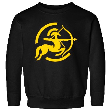 Discover Zodiac Sagittarius Arc Icon Minimalistic Gold Sweatshirts