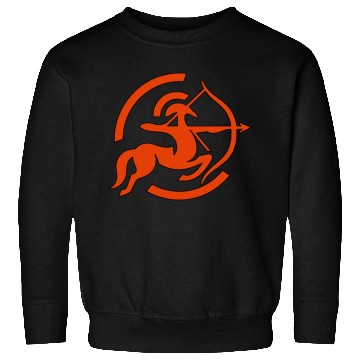 Discover Zodiac Sagittarius Arc Icon Minimalistic In Red Sweatshirts
