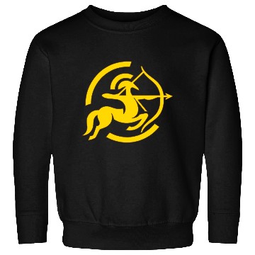 Discover Zodiac Sagittarius Arc Icon Minimalistic Gold Sweatshirts