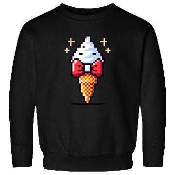 Discover Whimsical 8-Bit Ice Cream: Retro Bow Tie Delight Sweatshirts