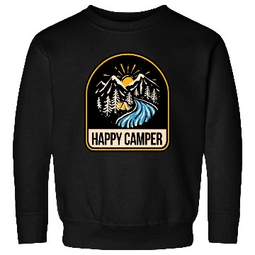 Discover Happy Camper Camping Campfire Tent Sweatshirts
