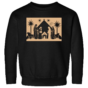 Discover Nativity Scene with Mary Joseph Baby Jesus Sweatshirts