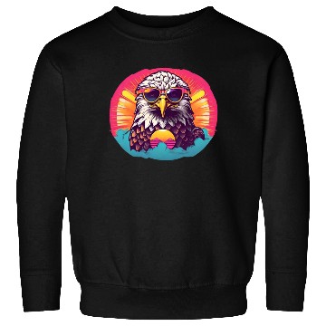 Discover Retro Neon eagle - Retro sunset Sweatshirts