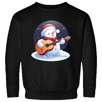 Discover Snowman guitar in moonlight Sweatshirts