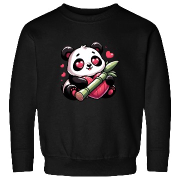 Discover Panda Heart Eye Patches Valentine's Day Bamboo Sweatshirts
