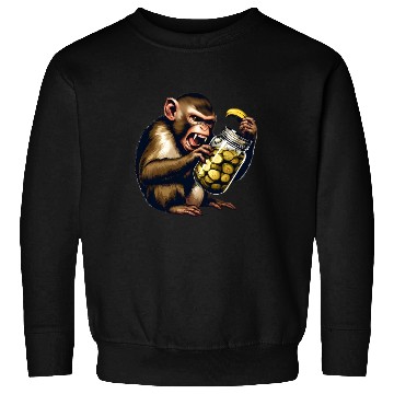 Discover Angry monkey with cucumber jar Sweatshirts