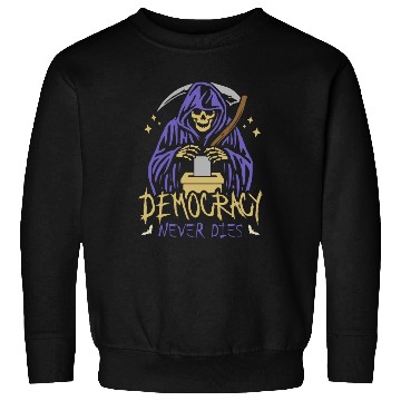 Discover Democracy Never Dies Spooky Halloween Voting Meme Sweatshirts