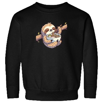 Discover Cute Sloth Eats Ramen Noodles Sloths Ramen Sweatshirts