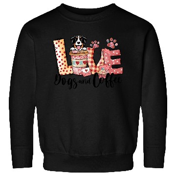 Discover Bernese Collie Dog Coffee Lover Dog Mom Valentines Sweatshirts
