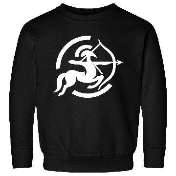 Discover Zodiac Sagittarius Arc Icon Minimalistic White Sweatshirts