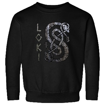 Discover Loki's Symbol The Serpent Sweatshirts Thor Mjolnir Valknut