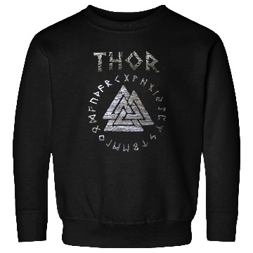 Discover Thor Mjolnir Valknut Vikings Runes Sweatshirts