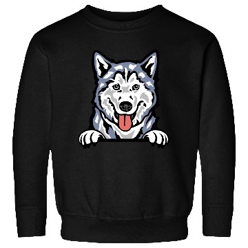 Discover Colored Husky Chronicles: Arctic Elegance Sweatshirts