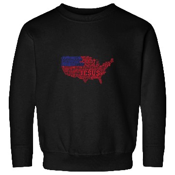 Discover Divine Geography: Jesus' USA Map Sweatshirts