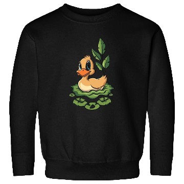 Discover cute duck swimming in a swamp Sweatshirts