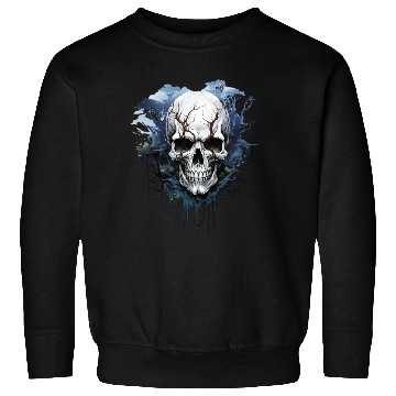 Discover Eternal Night: Haunting Skull Artwork Sweatshirts