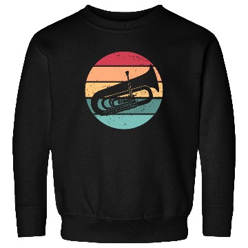 Discover Tuba Retro Sunset Jazz Tuba Player School Band Sweatshirts