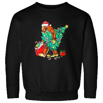 Discover Bigfoot Christmas Sasquatch Squad Crew Tree Lights Sweatshirts