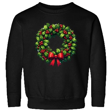 Discover Festive Foliage: Classic Christmas Wreath Sweatshirts