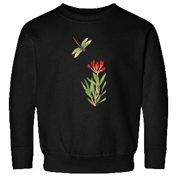 Discover dragonfly flying over a plant Sweatshirts