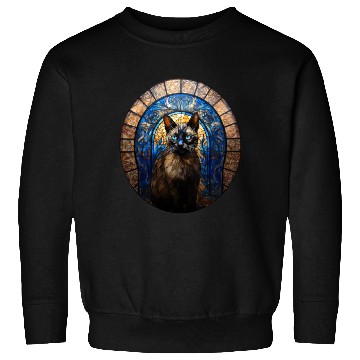 Discover Siamese cat in stained glass Sweatshirts