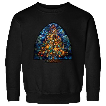 Discover Stained Glass Christmas Tree Sweatshirts