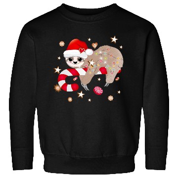 Discover funny sloth with candy cane for Christmas Sweatshirts