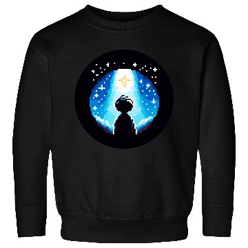Discover Digital Night Sky - 8-Bit Childhood Dreams Sweatshirts