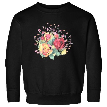 Discover Letter E Monogram Floral Roses Heart Sweatshirts