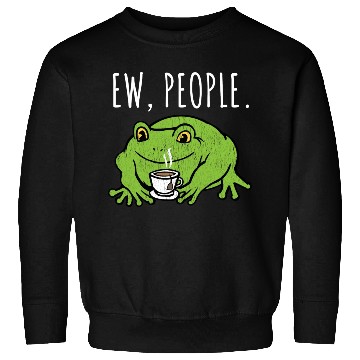 Discover Ew People Cottagecore Frog With Tea Sweatshirts