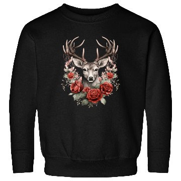 Discover Gothic Deer Forest Animals Roses Sweatshirts