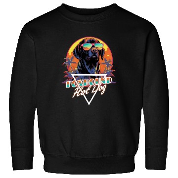 Discover Retro Wave Foxhound Hot Dog Sweatshirts
