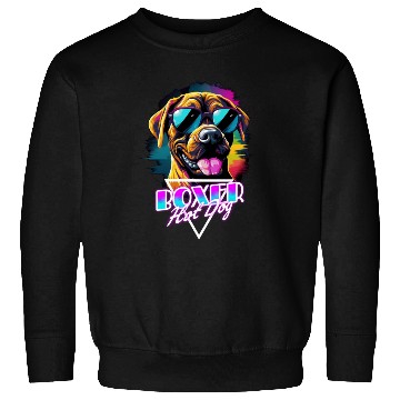 Discover Retro Wave Boxer Hot Dog Sweatshirts