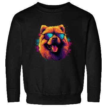 Discover Retro Wave Chow Chow Dog Sweatshirts