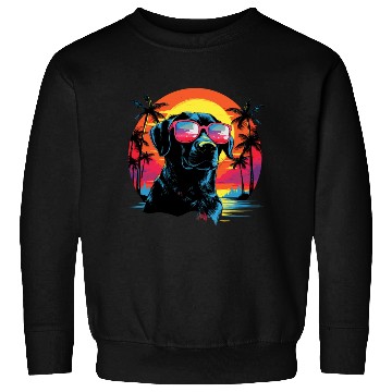 Discover Retro Wave Labrador Dog Sweatshirts